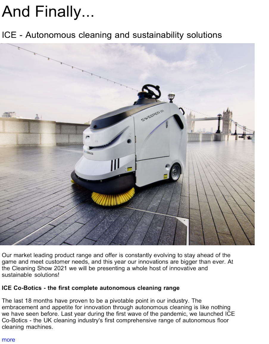 Advert: https://www.thecleanzine.com/pages/20300/ice_autonomous_cleaning_and_sustainability_solutions/